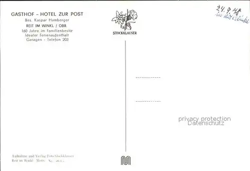 Reit Winkl Gasthof Hotel zur Post Kat. Reit im Winkl