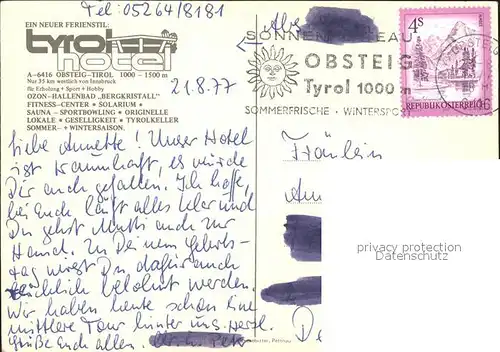 Obsteig Tirol Tyrol Hotel Kat. Obsteig