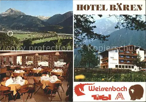 Weissenbach Lech Hotel Baeren Kat. Weissenbach am Lech