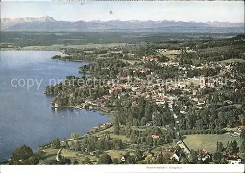 Tutzing Fliegeraufnahme Tutzinger Bucht Zugspitze Werkgelaende Verlapharm Kat. Tutzing