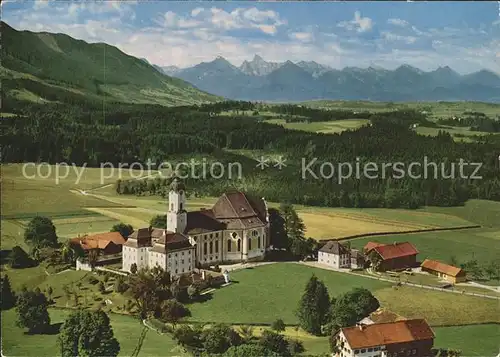 Steingaden Oberbayern Wieskirche Rokokokirche Fliegeraufnahme Kat. Steingaden