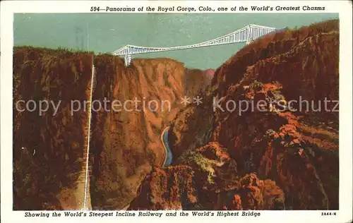 Idaho Springs Royal Gorge Railway and thee Worlds Highest Bridge Kat. Idaho Springs