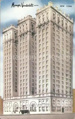 New York City Manger Vanderbilt Hotel Zeichnung / New York /