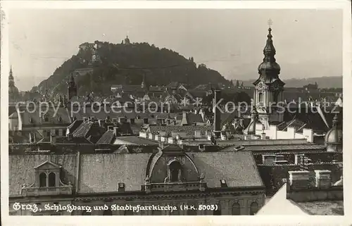 Graz Steiermark Schlossberg und Stadtpfarrkirche Kat. Graz