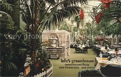 San Francisco California Lehrs Greenhouse Restaurant Kat. San Francisco