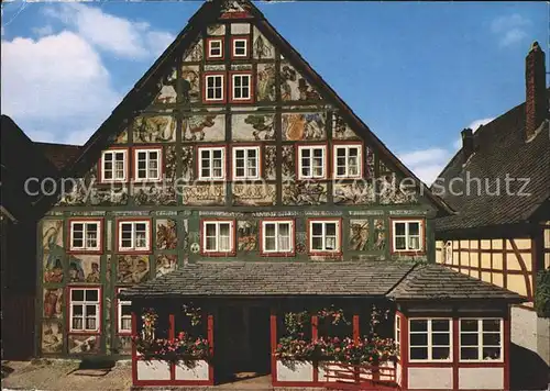 Schwalenberg Gasthaus Kuenstlerklause Fachwerk Kat. Schieder Schwalenberg