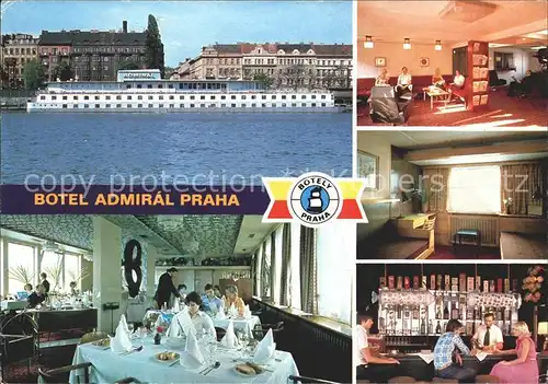 Prag Prahy Prague Botel Admiral Hotelschiff Kat. Praha