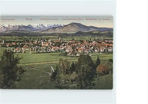 Weilheim Oberbayern mit Alpen Kat. Weilheim i.OB