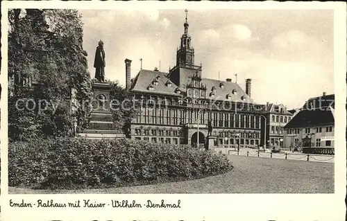 Emden Ostfriesland Rathaus Kaiser-Wilhelm-Denkmal / Emden /Emden Stadtkreis