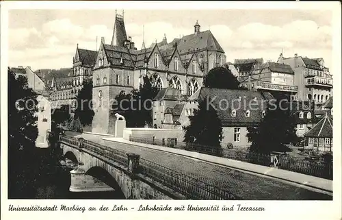 Marburg Lahn Lahnbruecke Universitaet Terrassen Kat. Marburg