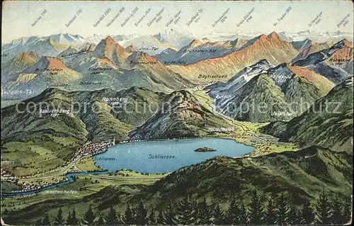 Schliersee Panoramakarte  Kat. Schliersee