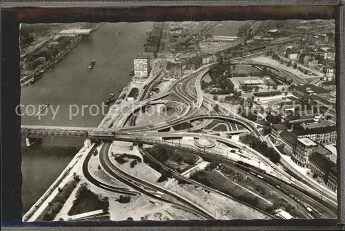 Mannheim Auffahrt Rheinbruecke Fliegeraufnahme Kat. Mannheim