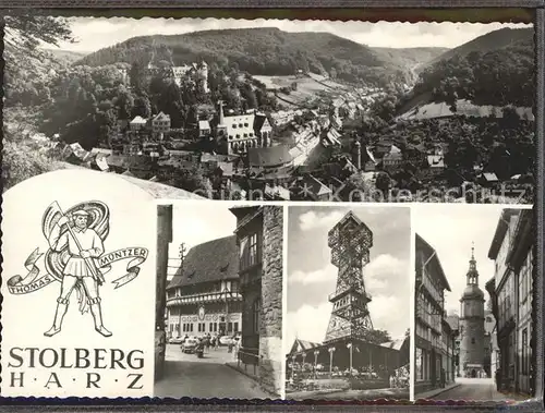 Stolberg Harz Rathaus Josephskreuz Marktturm Kat. Stolberg Harz