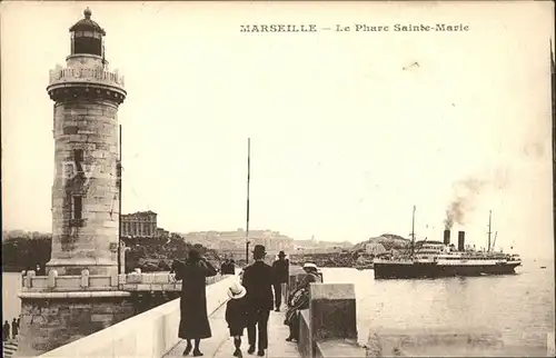 Marseille Phare Sainte Marie Ozeandampfer Kat. Marseille