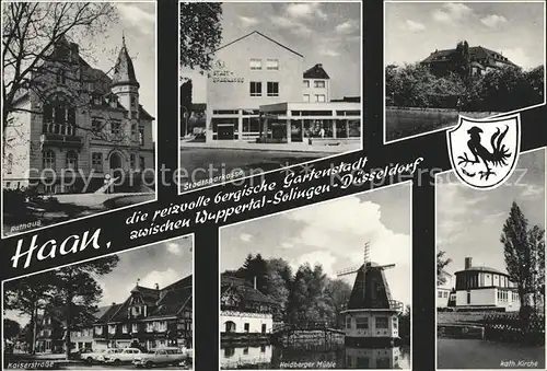 Haan Rheinland Stadtsparkasse Rathaus Kaiserstrasse Heidberger Muehle  Kat. Haan