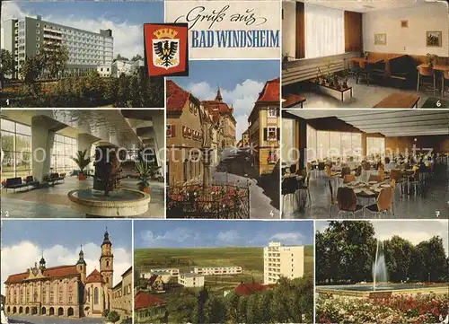 Bad Windsheim Sanatorium Frankenwald Wandelhalle Rathaus Kilianskirche Kat. Bad Windsheim