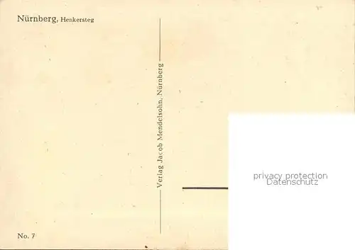 Nuernberg Henkersteg Mendelsohn Verlag Nr. 7 Kat. Nuernberg