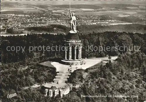 Hermannsdenkmal Teutoburger Wald Fliegeraufnahme Kat. Detmold