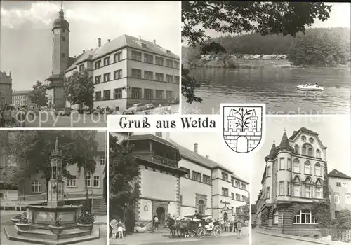 Weida Thueringen Markt Rathaus Auma Talsperre Rathaus Cafe Museum Brunnen Kat. Weida Thueringen