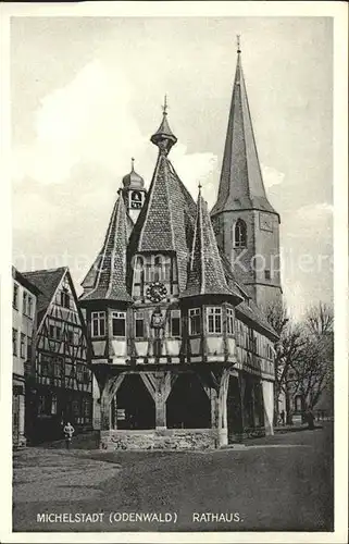 Michelstadt Rathaus Historisches Gebaeude Kat. Michelstadt