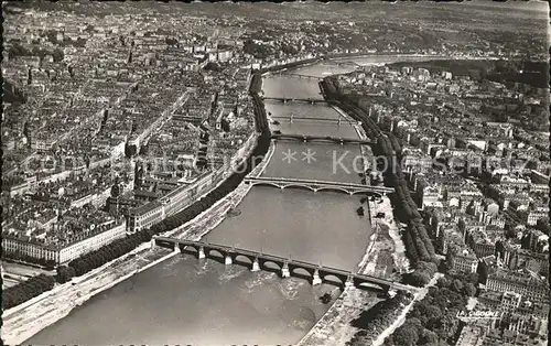 Lyon France Perspective des ponts sur le Rhone vue aerienne Kat. Lyon