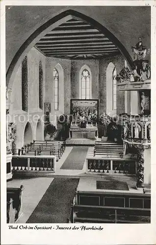 Bad Orb Inneres der Pfarrkirche Kanzel Altar Kat. Bad Orb