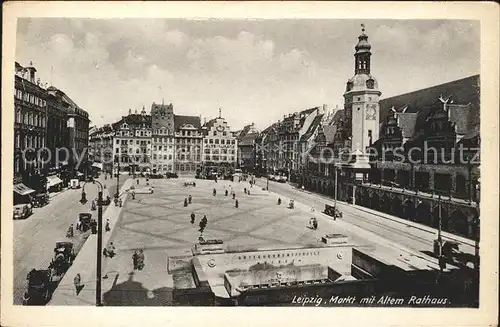 Leipzig Markt mit Altem Rathaus Kat. Leipzig