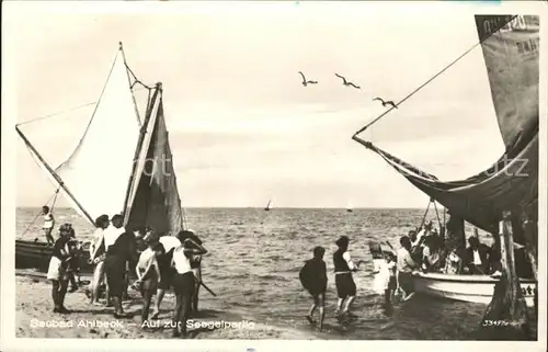 Ahlbeck Ostseebad Auf zur Segelpartie Kat. Heringsdorf Insel Usedom