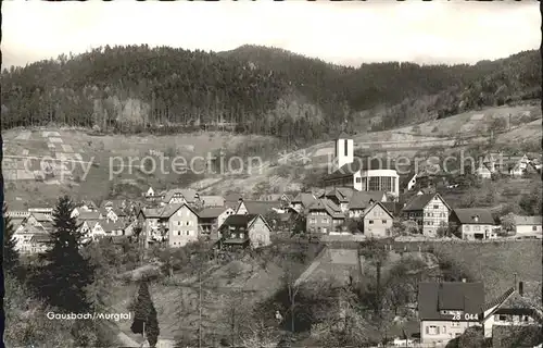 Gausbach Ortsansicht mit Kirche Murgtal Kat. Forbach