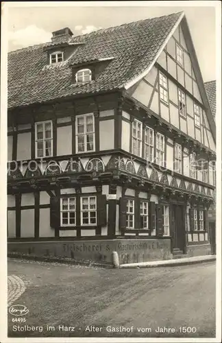 Stolberg Harz Alter Gasthof vom Jahre 1500 Fachwerk Kat. Stolberg Harz