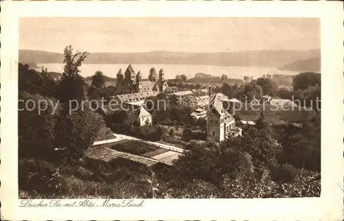 Maria Laach Glees Laacher See mit Abtei / Glees /Ahrweiler LKR