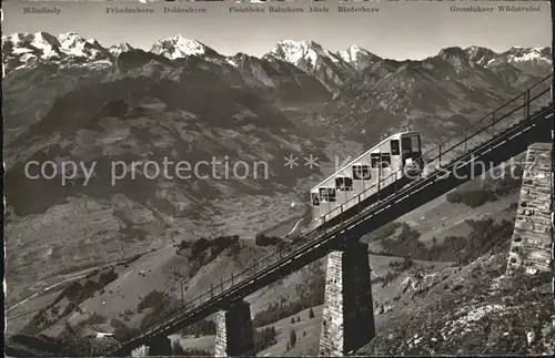 Muelenen Niesenbahn mit dem Kandertal Alpenpanorama Kat. Muelenen