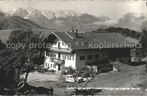 Reit Winkl Cafe Steiner mit Kaisergebirge Kat. Reit im Winkl