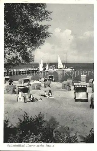 Timmendorfer Strand Strandkorb Landungssteg Segelboot Kat. Timmendorfer Strand