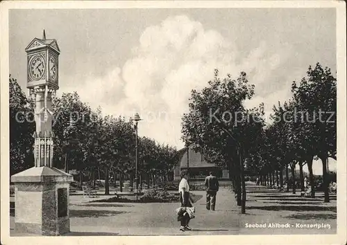 Ahlbeck Ostseebad Konzertplatz Standuhr Kat. Heringsdorf Insel Usedom