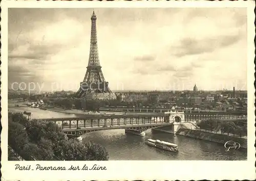 Paris Panorama sur la Seine Tour Eiffel Kat. Paris