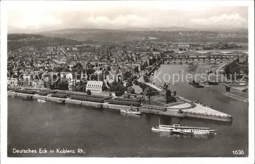 Koblenz Rhein Deutsche Eck Dampfer Kat. Koblenz