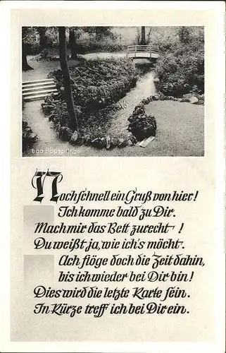 Bad Lippspringe Gedicht Kat. Bad Lippspringe