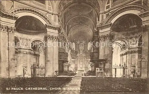 London St Pauls Cathedral Choir Aisles Kat. City of London