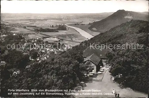 Porta Westfalica Jacobsberg Bismarckburg Hausberge Kaiser Wilhelm Denkmal Kat. Porta Westfalica