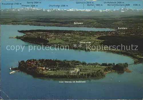 Insel Mainau Kreuzberge Saentis Altmann Churfirsten Glaernisch Kat. Konstanz Bodensee