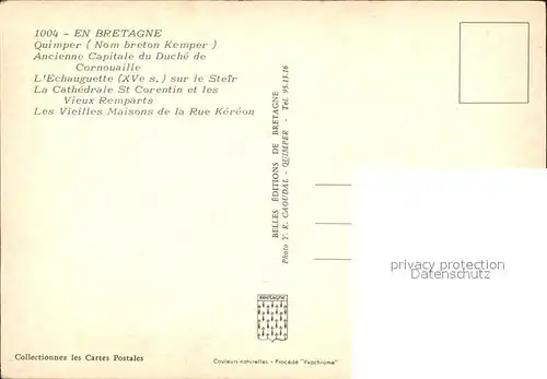 Quimper Ancienne Capitale Duch de Cornouaille Echauguette  Kat. Quimper