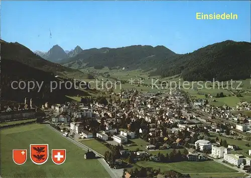 Einsiedeln SZ Fliegeraufnahme Mythen / Einsiedeln /Bz. Einsiedeln