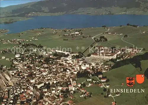 Einsiedeln SZ Fliegeraufnahme Kloster Sihlsee / Einsiedeln /Bz. Einsiedeln