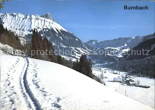 Bumbach Langlaufloipe Kemmribodenbad Skispuren Kat. Bumbach