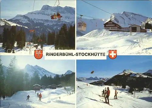 Emmetten Stockhuette Rinderbuehl Gondelbahn Bergrestaurant Skifahrer Kat. Emmetten