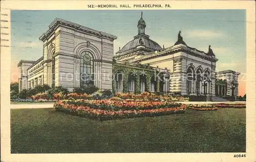 Philadelphia Pennsylvania Memorial Hall Kat. Philadelphia
