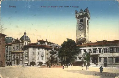 Trento Piazza del Duomo Torre Fontana Kat. Trento