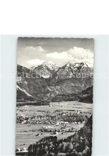 Ruhpolding Panorama mit Sonntagshorn und Reifelberg Chiemgauer Alpen Kat. Ruhpolding