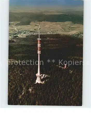 Bischofsgruen Fernsehturm auf dem Ochsenkopf Fichtelgebirge Fliegeraufnahme Kat. Bischofsgruen